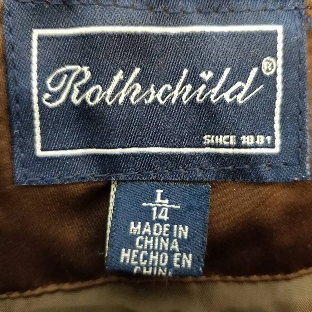 Rothschild Girls Brown Satin Hooded Coat Size Large 14